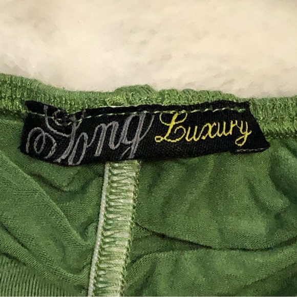 BOGO Free🦋 Long Luxury Green Ruched Halter Style Tank Top - Picture 7 of 11